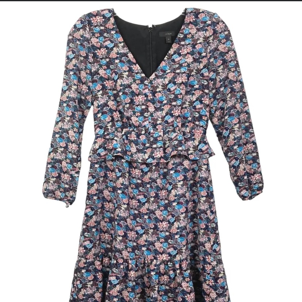 J Crew Floral V Neck Midi Dress Size 2 - Picture 2 of 13